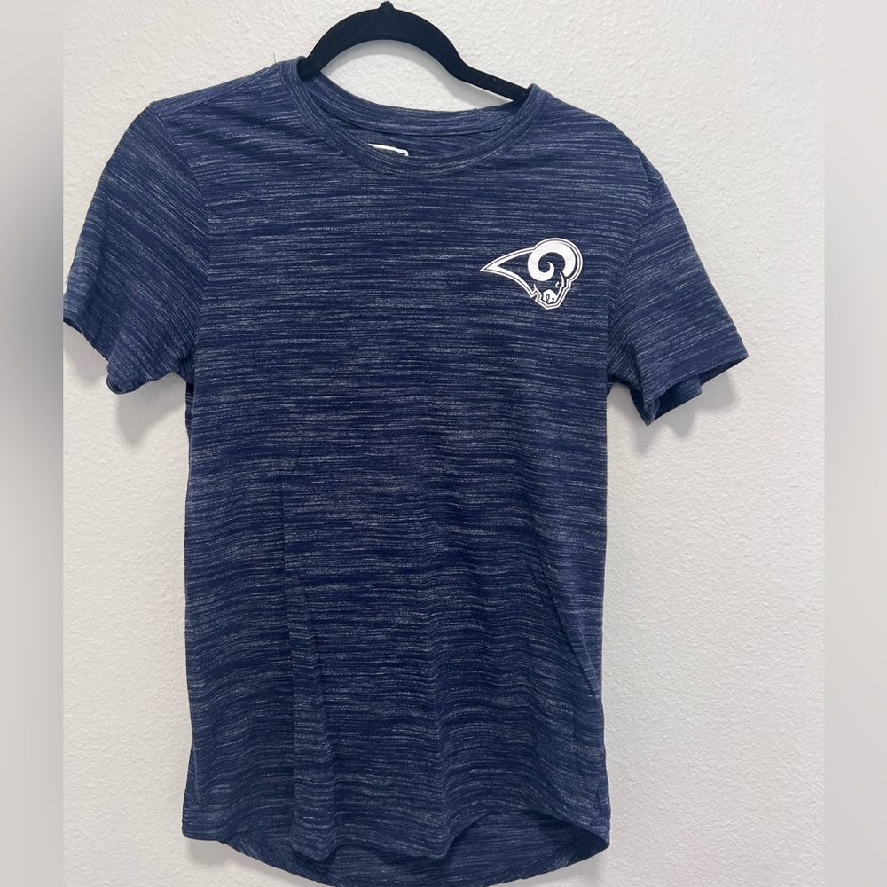 LA Rams Women’s Blue and White NFL Tee Size Small